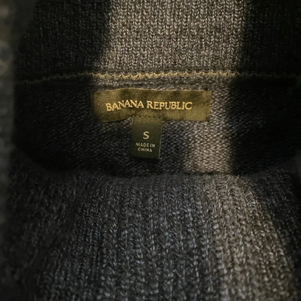 Banana Republic Men’s Cotton Blend Mockneck Sweater Jacket Navy Sz S